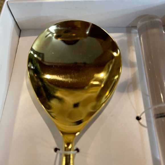 Set of 2 Gold Salad Servers with Acrylic Handles, Serving Spoon, Serve ware - Picture 2 of 4